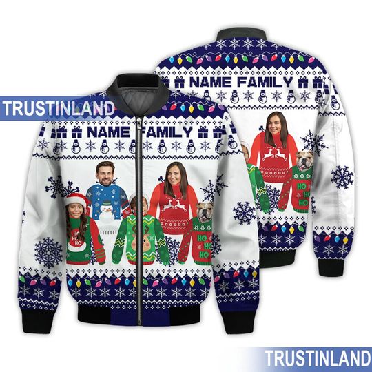 Custom Face Christmas Family Ugly Sweater, Personalized Family Photo, Christmas Gift - Image 13