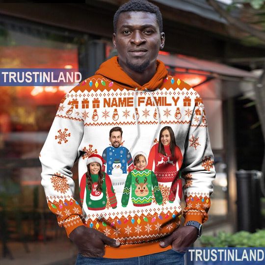 Custom Face Christmas Family Ugly Sweater, Personalized Family Photo, Christmas Gift - Image 14