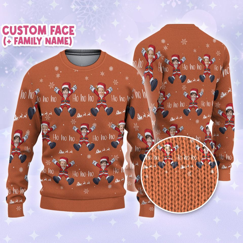 Custom Face Christmas Santa Claus Orange