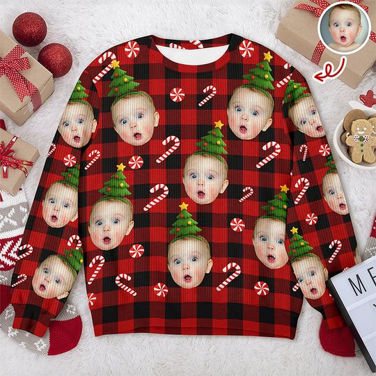 Custom Face Christmas Silly Family, Friends, Co-Workers - Personalized Ugly Sweater - Image 4