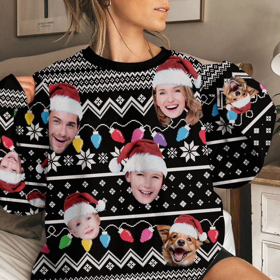 Custom Face Christmas Sweater, Custom Photo Ugly Christmas