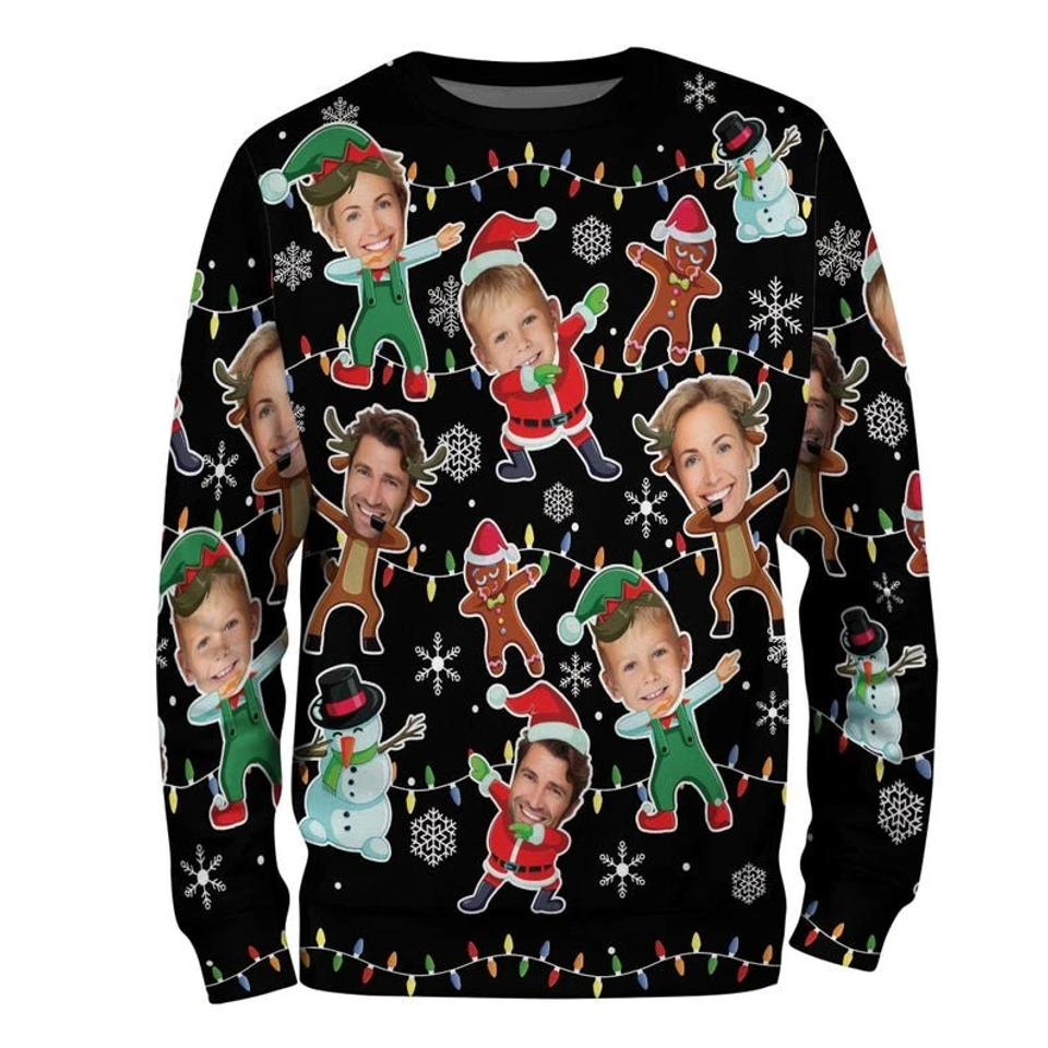 Custom Face Christmas Sweatshirt For Men Women, Custom Ugly Sweatshirt  Funny