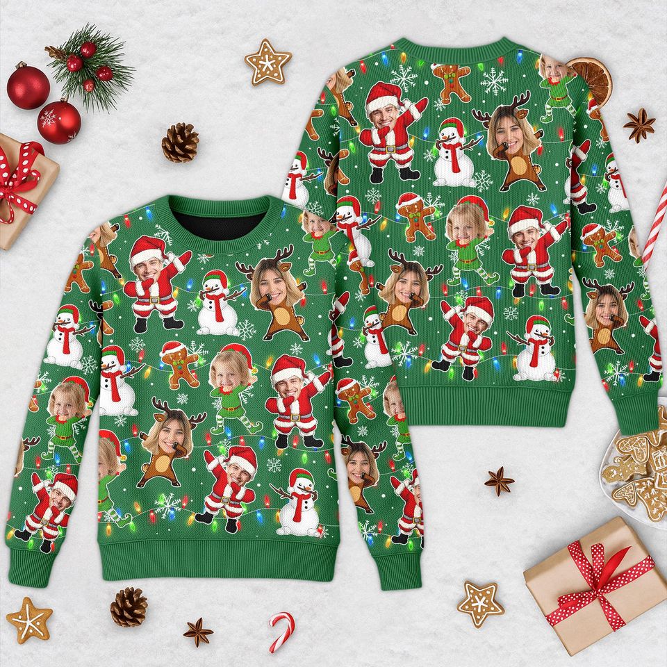 Custom Face Christmas Ugly Sweater, Custom Photo Ugly