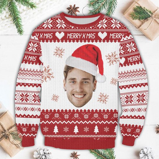 Custom Face Christmas Ugly Sweater, Family Christmas Sweater - Image 10