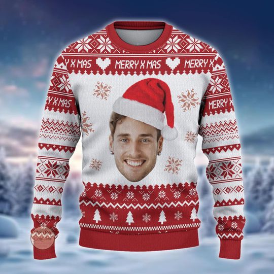 Custom Face Christmas Ugly Sweater, Family Christmas Sweater - Image 11