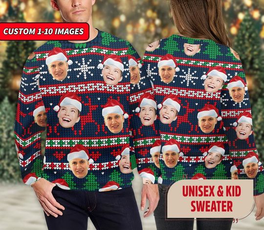 Custom Face Family Ugly Christmas Sweater, Christmas Gift - Image 13
