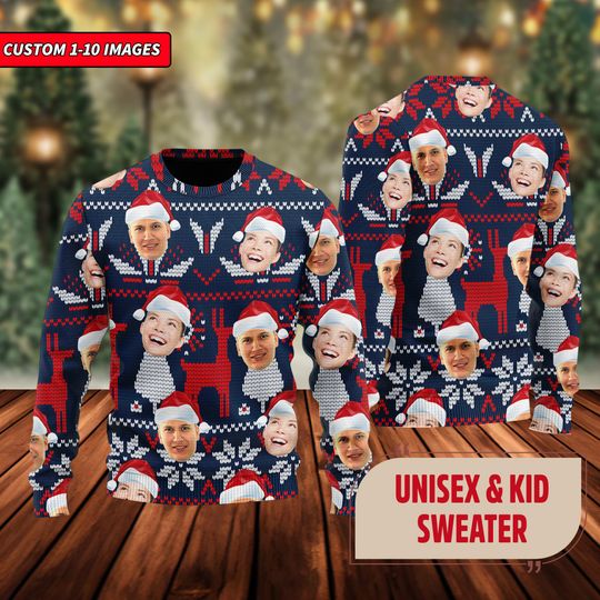 Custom Face Family Ugly Christmas Sweater, Christmas Gift - Image 11