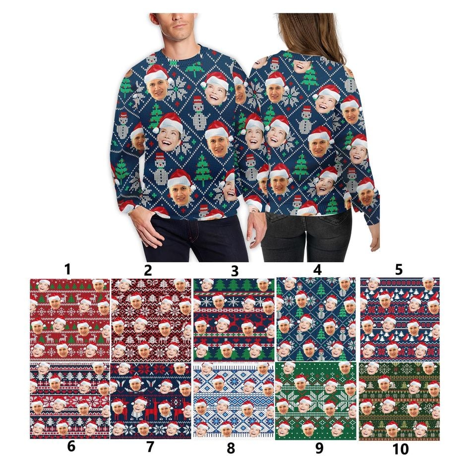 Custom Face Family Ugly Christmas Sweater, Christmas Gift - Image 5