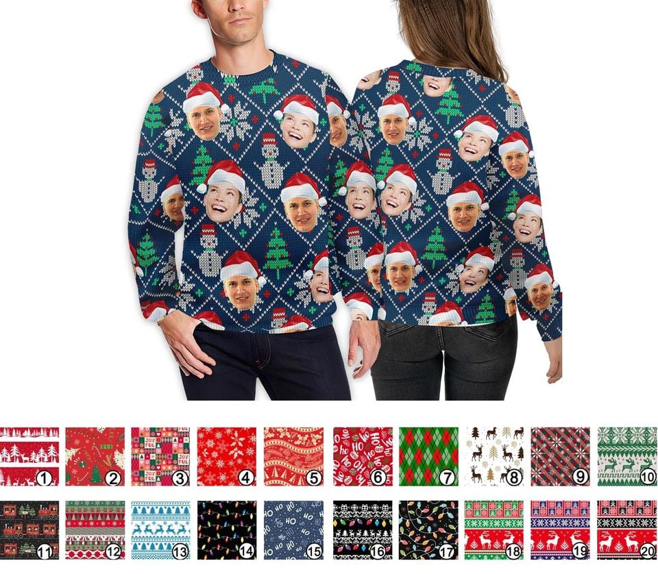 Custom Face Family Ugly Christmas Sweater, Christmas Gift - Image 4