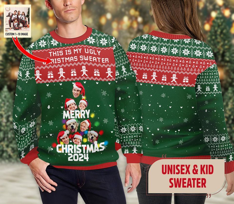Custom Face Family Xmas Leds Ugly Christmas Sweater