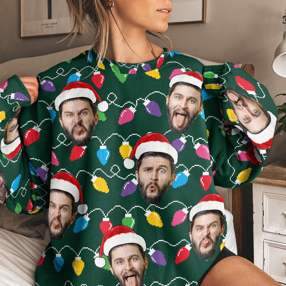 Custom Face Funny Christmas Silly Leds Light For Men - Image 2