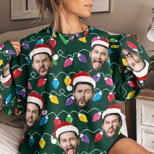 Custom Face Funny Christmas Silly Leds Light For Men - Image 9