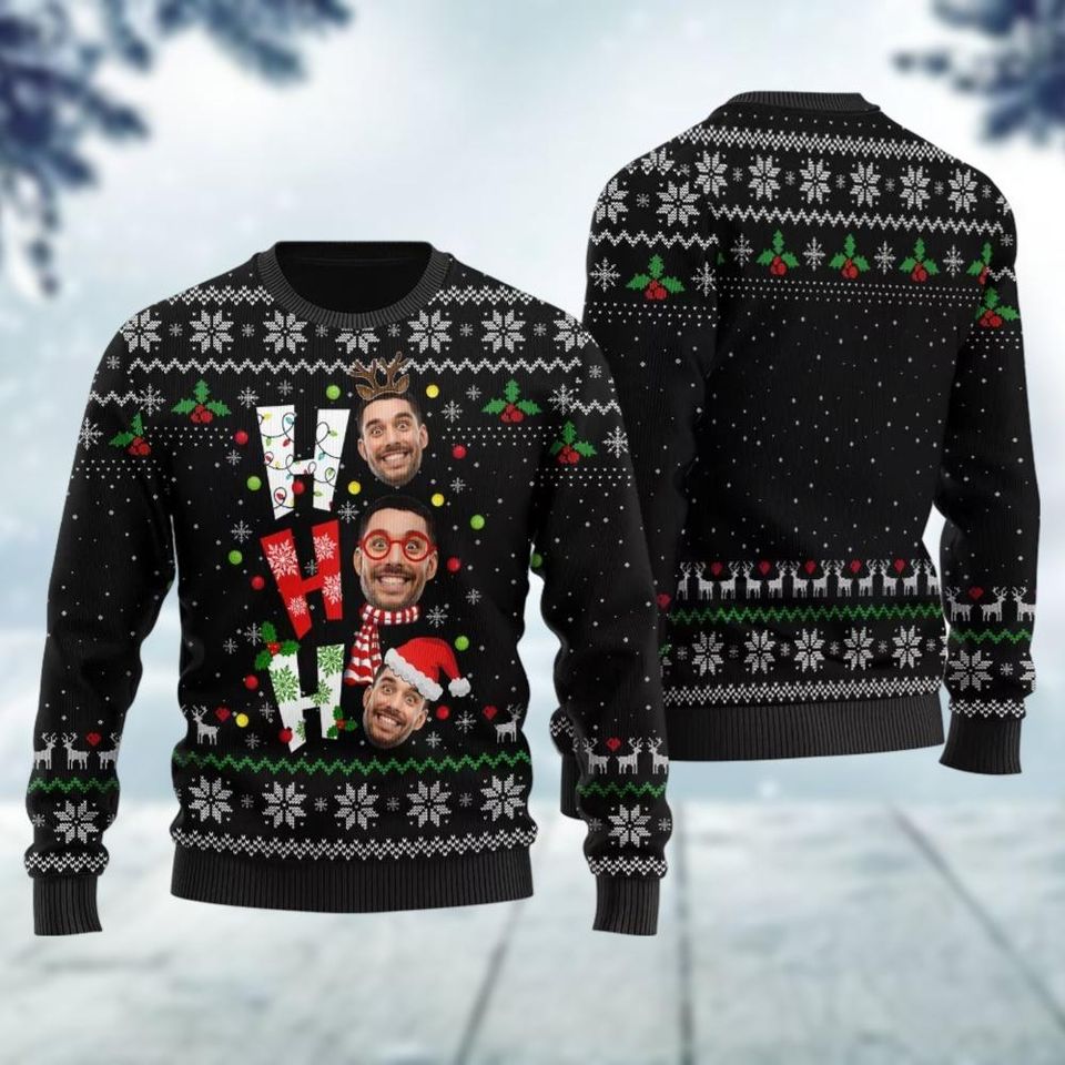 Custom Face Personalized Ugly Christmas Sweater - Image 2