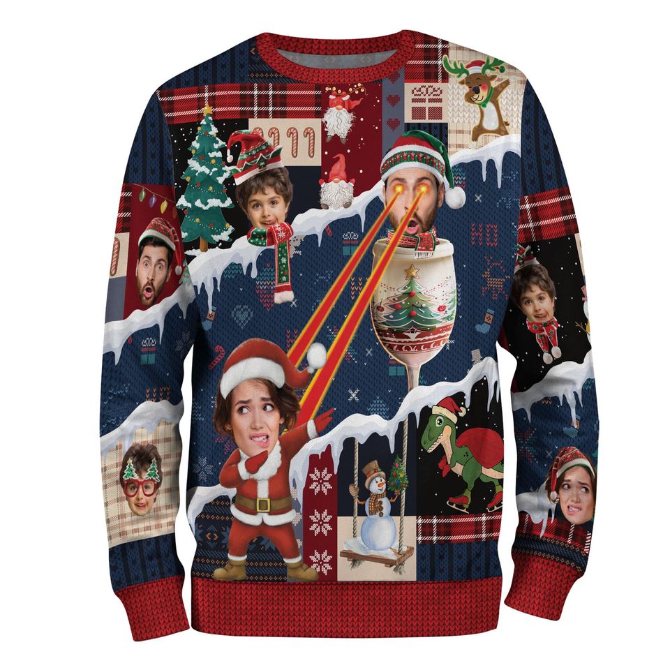 Custom Face Ugly Christmas Sweater Men, Personalized Ugly Sweater Christmas Women