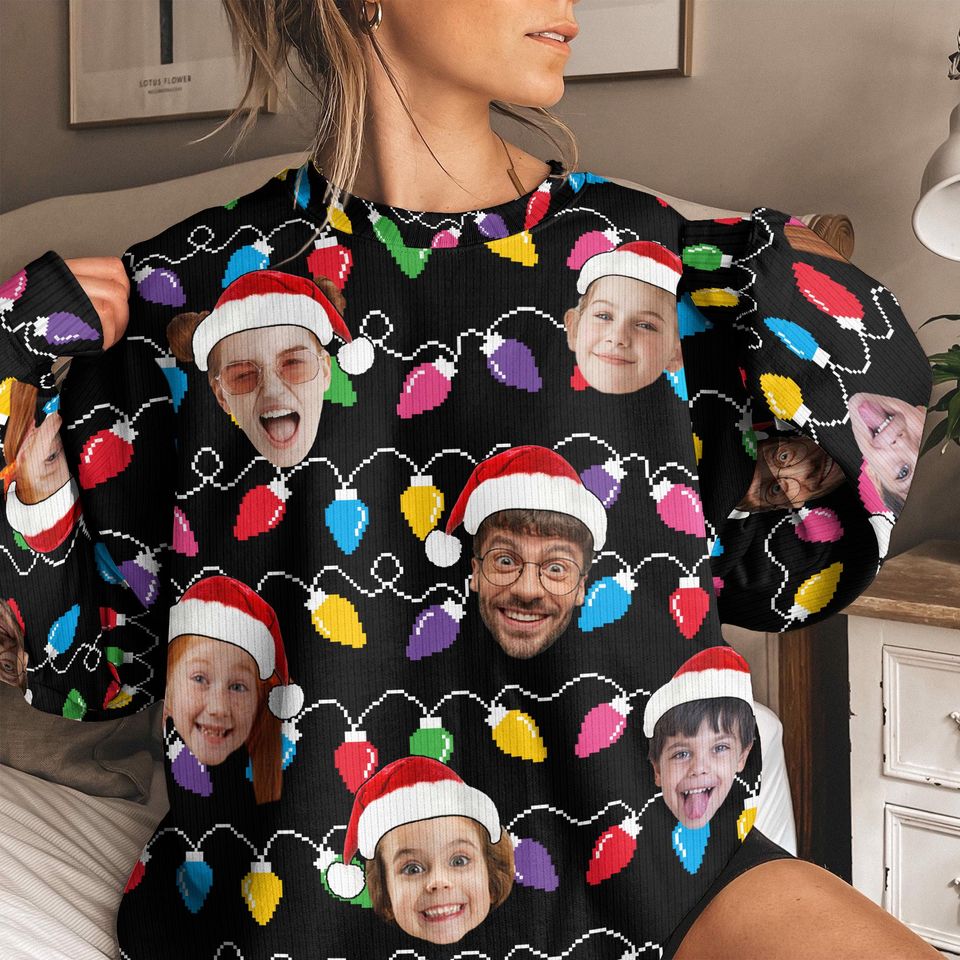 Custom Face Ugly Christmas Sweater: Personalized Photo Xmas Gift