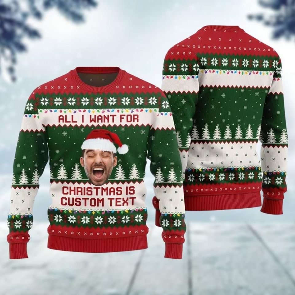 Custom Face Ugly Sweater, Personalized Ugly Christmas Sweater, Custom Photo Xmas Sweater - Image 2