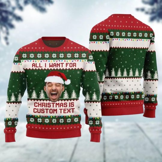 Custom Face Ugly Sweater, Personalized Ugly Christmas Sweater, Custom Photo Xmas Sweater - Image 6