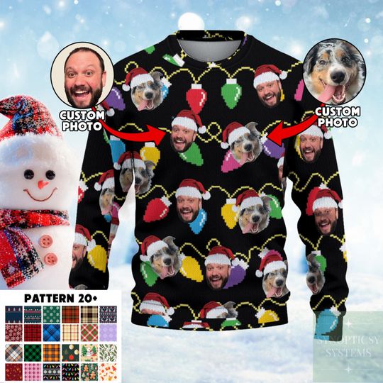Custom Family Photo Ugly Sweater, Custom Ugly Christmas Sweater, Christmas Sweatshirt - Image 12