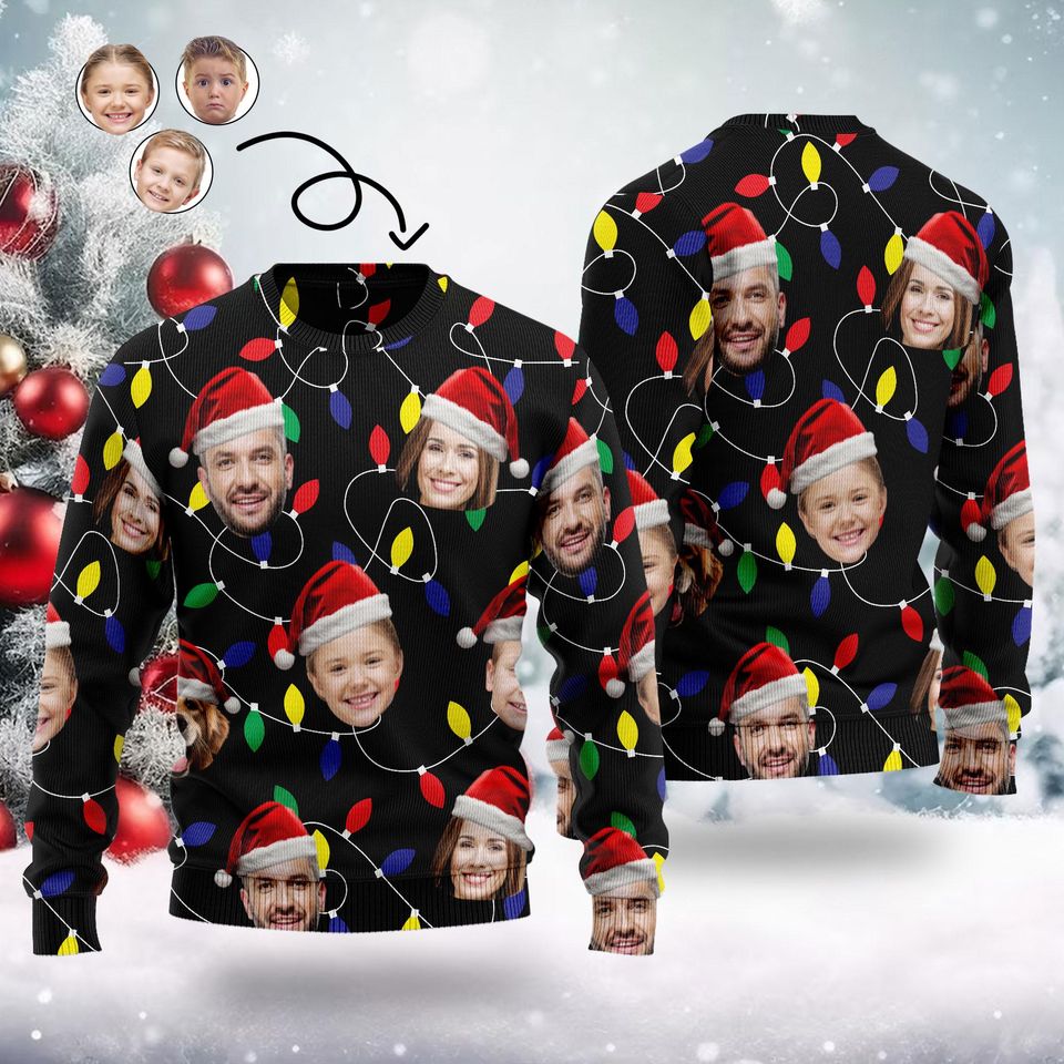 Custom Family Ugly Christmas Sweater, Custom Face
