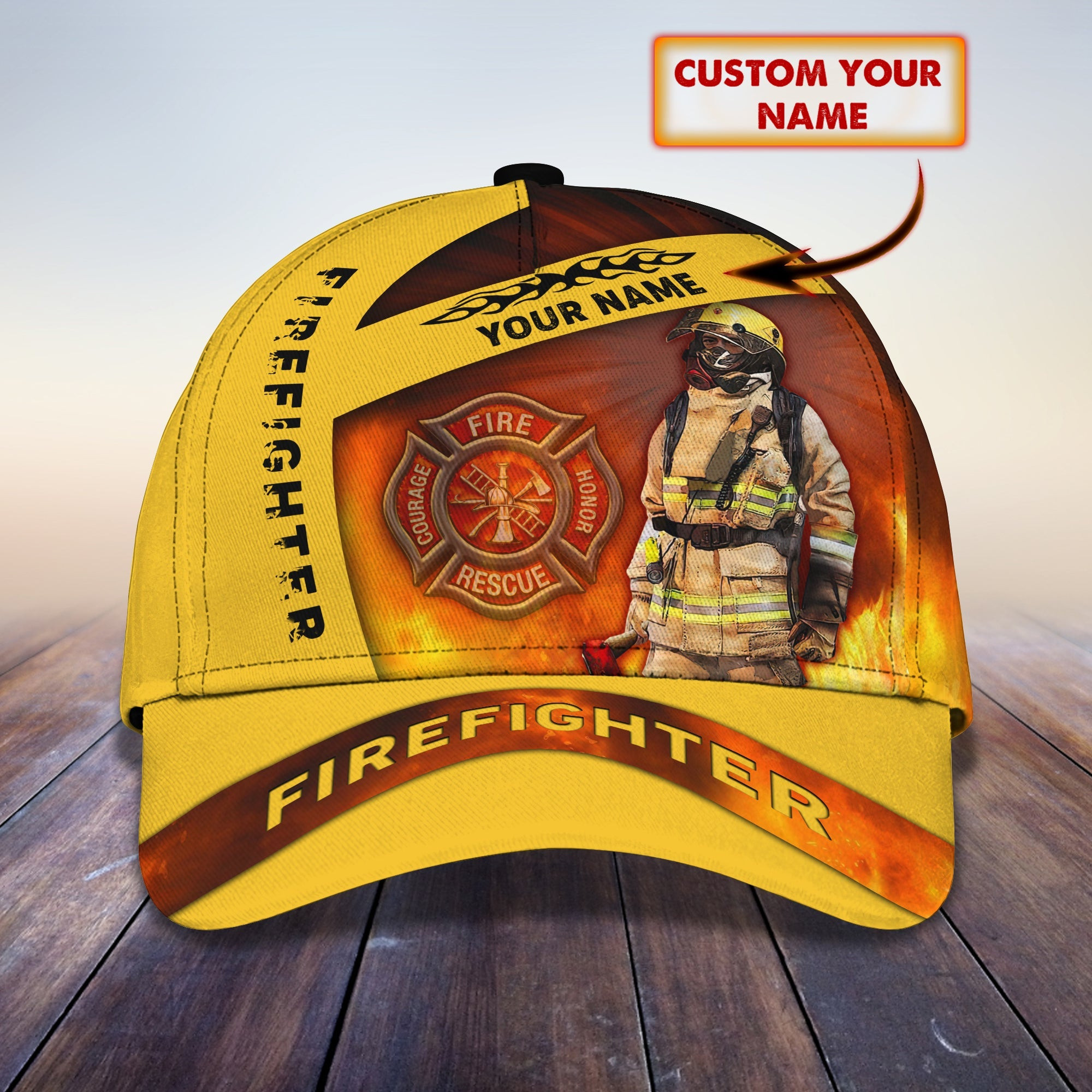 Custom  Firefighter Cap Gift for Firefighter Trucker Hats Custom Hats Gifts For Men & Women