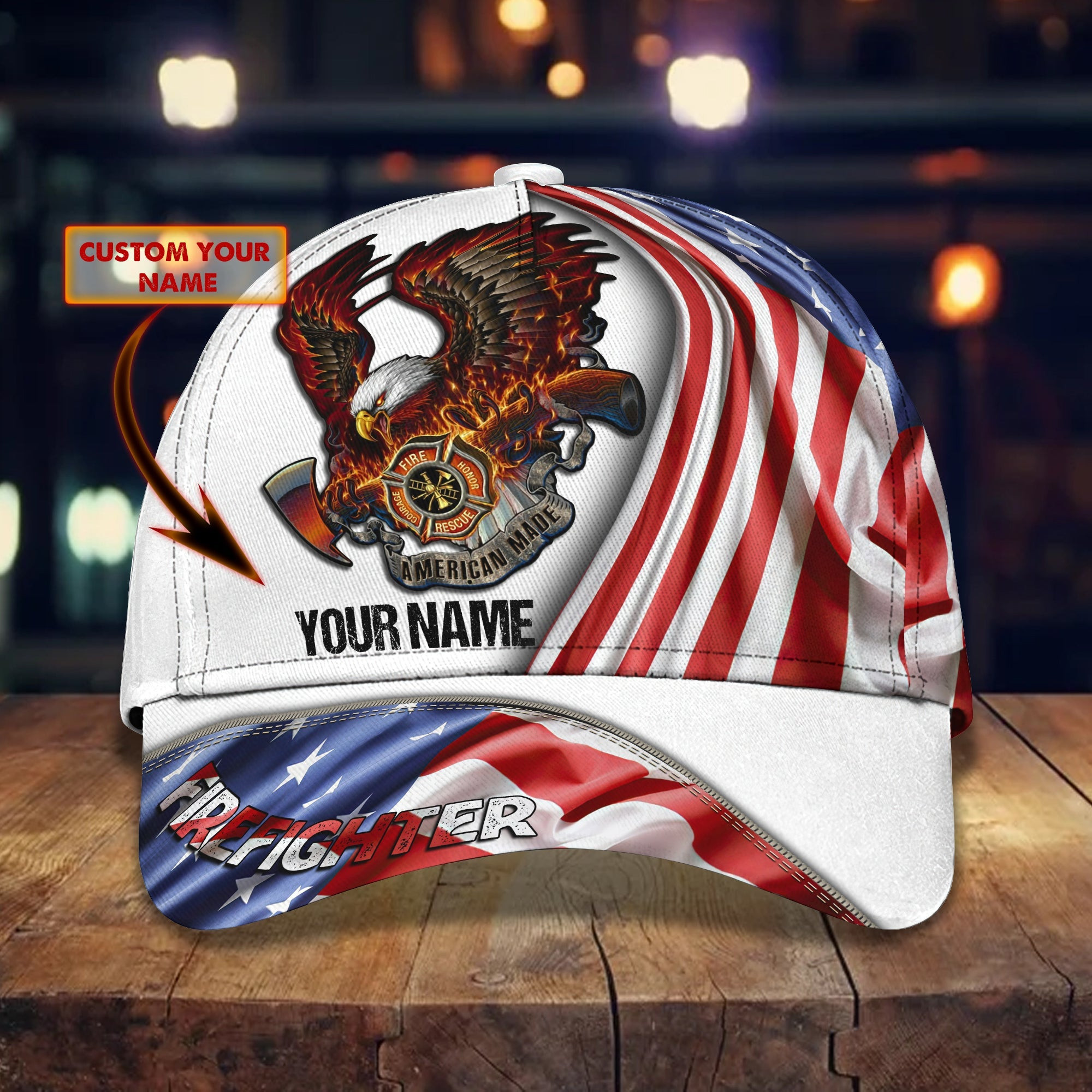 Custom Firefighter Cap - Personalized Name Cap Trucker Hats Custom Hats Gifts For Men & Women
