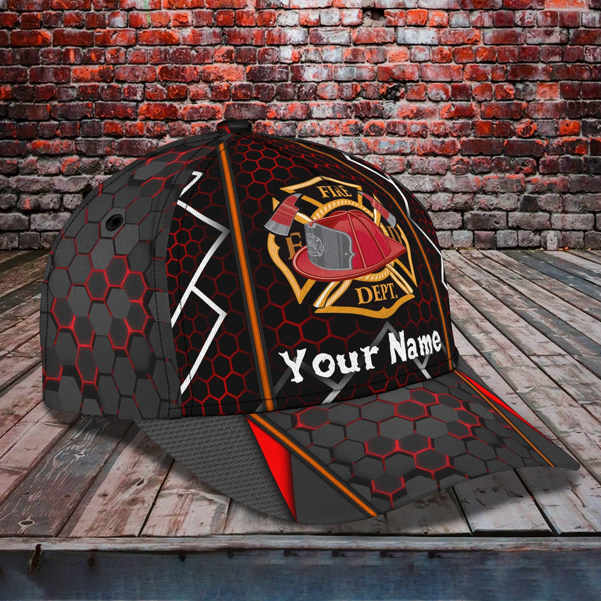 Custom Firefighter Cap - Personalized Name  Hat Trucker Hats Custom Hats Gifts For Men & Women