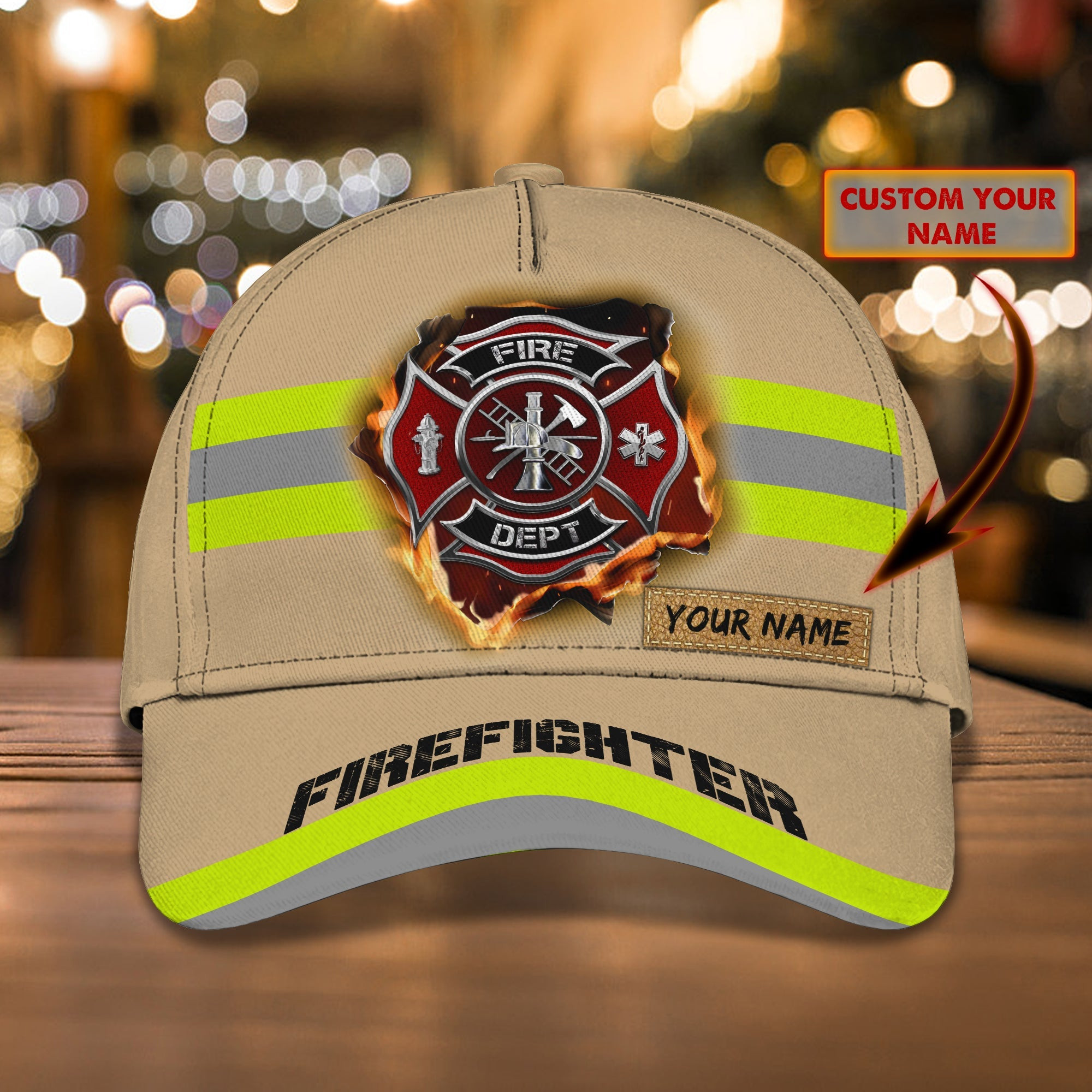 Custom Firefighter Cap - Personalized Name  Hat Trucker Hats Custom Hats Gifts For Men & Women