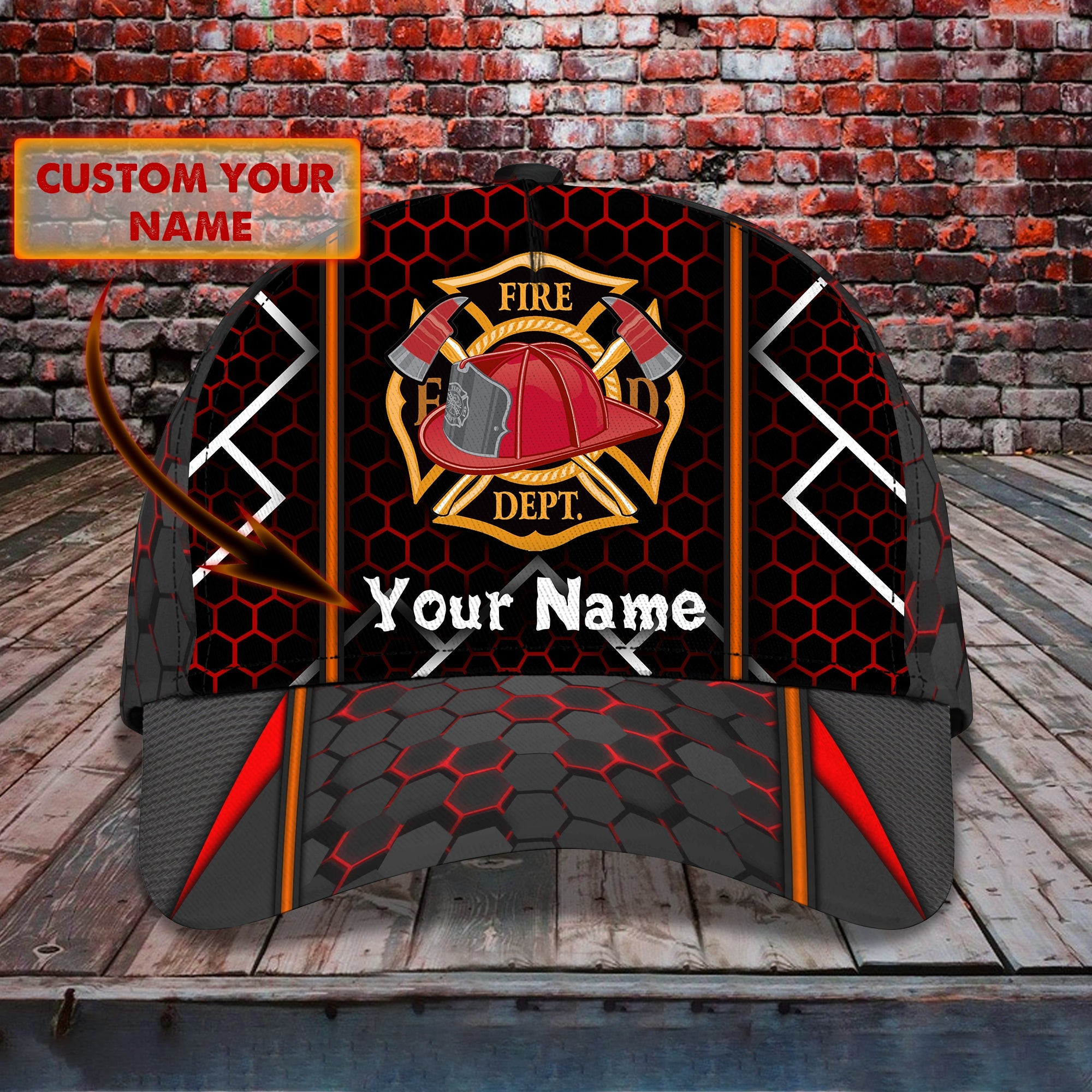 Custom Firefighter Cap - Personalized Name  Hat Trucker Hats Custom Hats Gifts For Men & Women