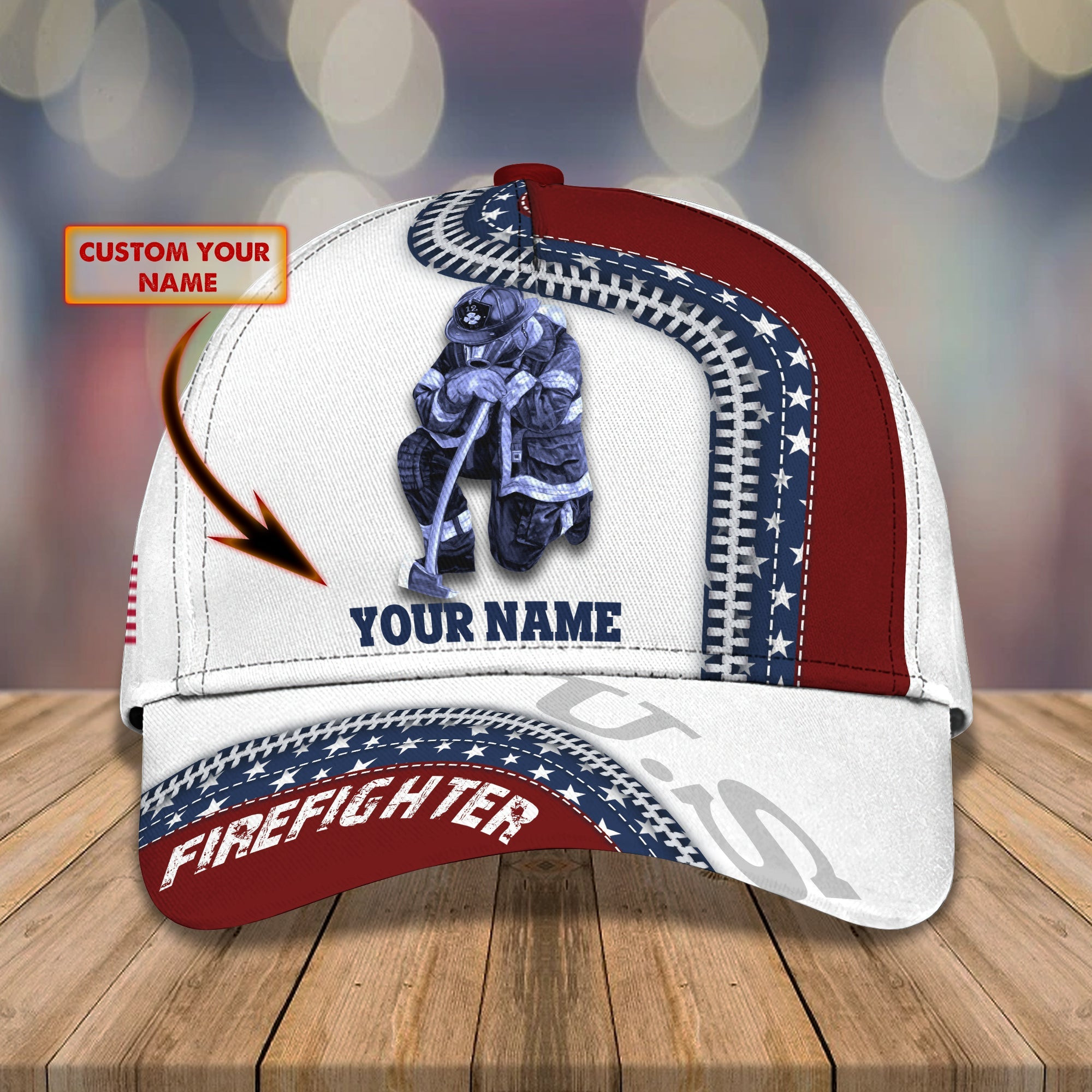 Custom Firefighter Cap: Personalized Name Hat For Heroes Trucker Hats Custom Hats Gifts For Men & Women