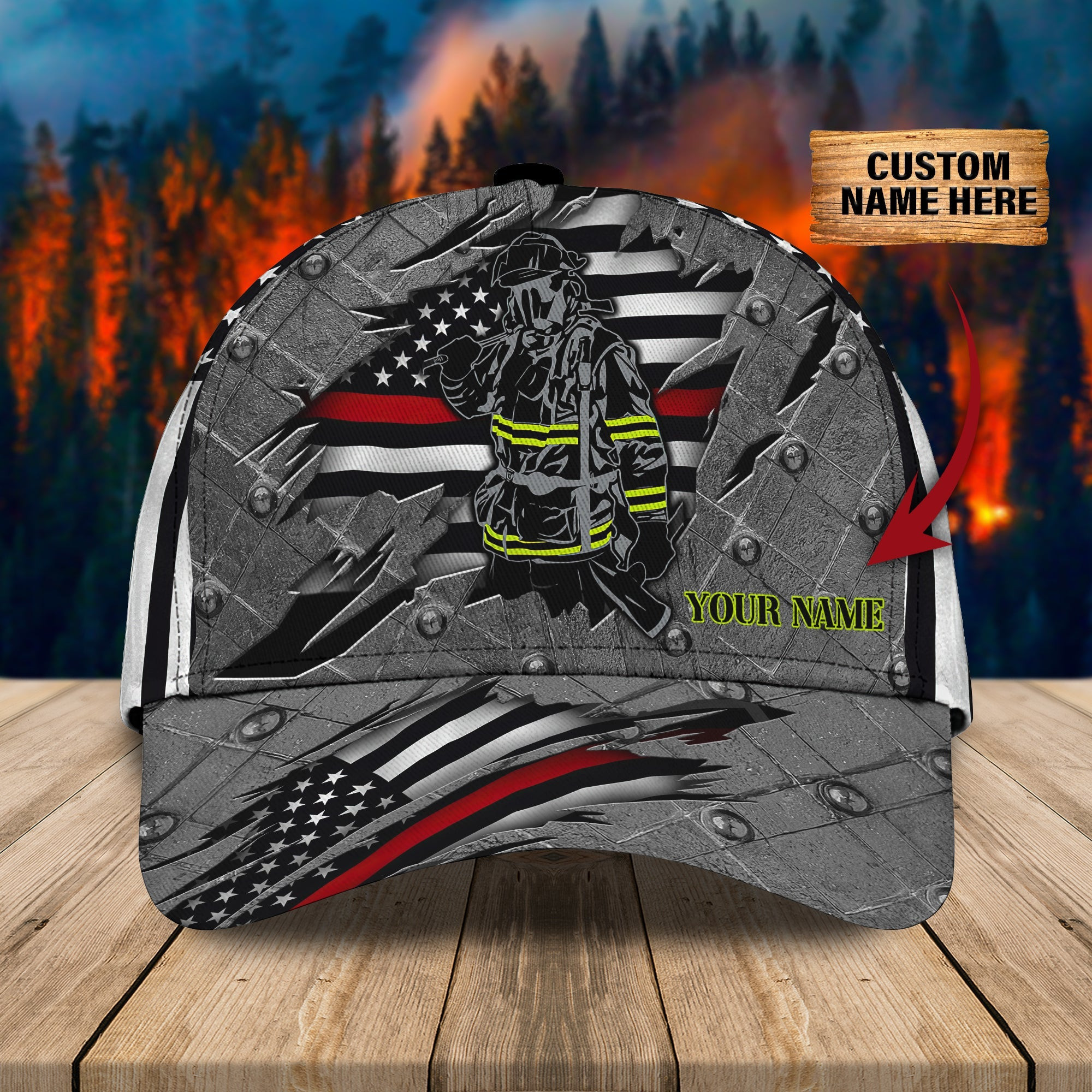 Custom Firefighter Name Cap Trucker Hats Custom Hats Gifts For Men & Women