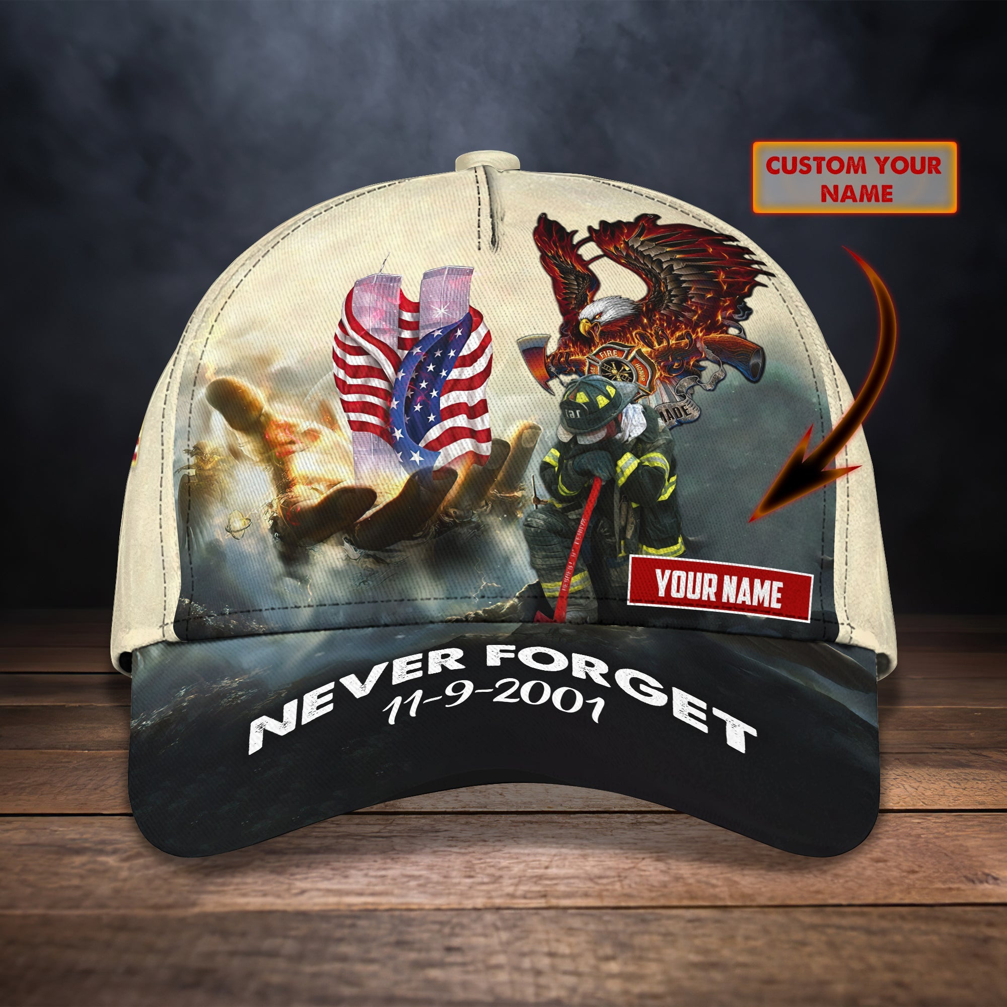 Custom Firefighter Personalized Name Cap Trucker Hats Custom Hats Gifts For Men & Women