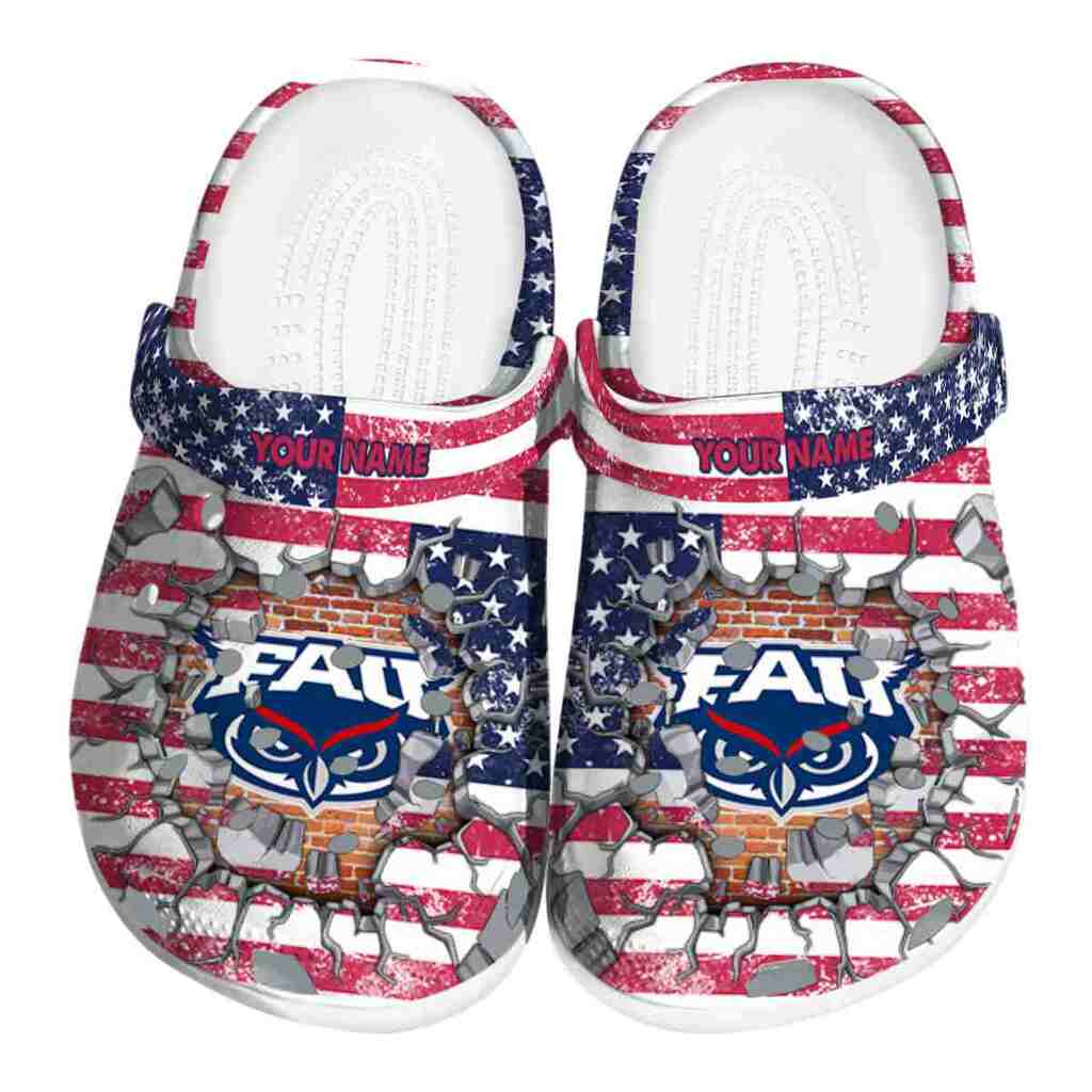 Custom Florida Atlantic Owls Freedom Splinter ClogTVC1801814