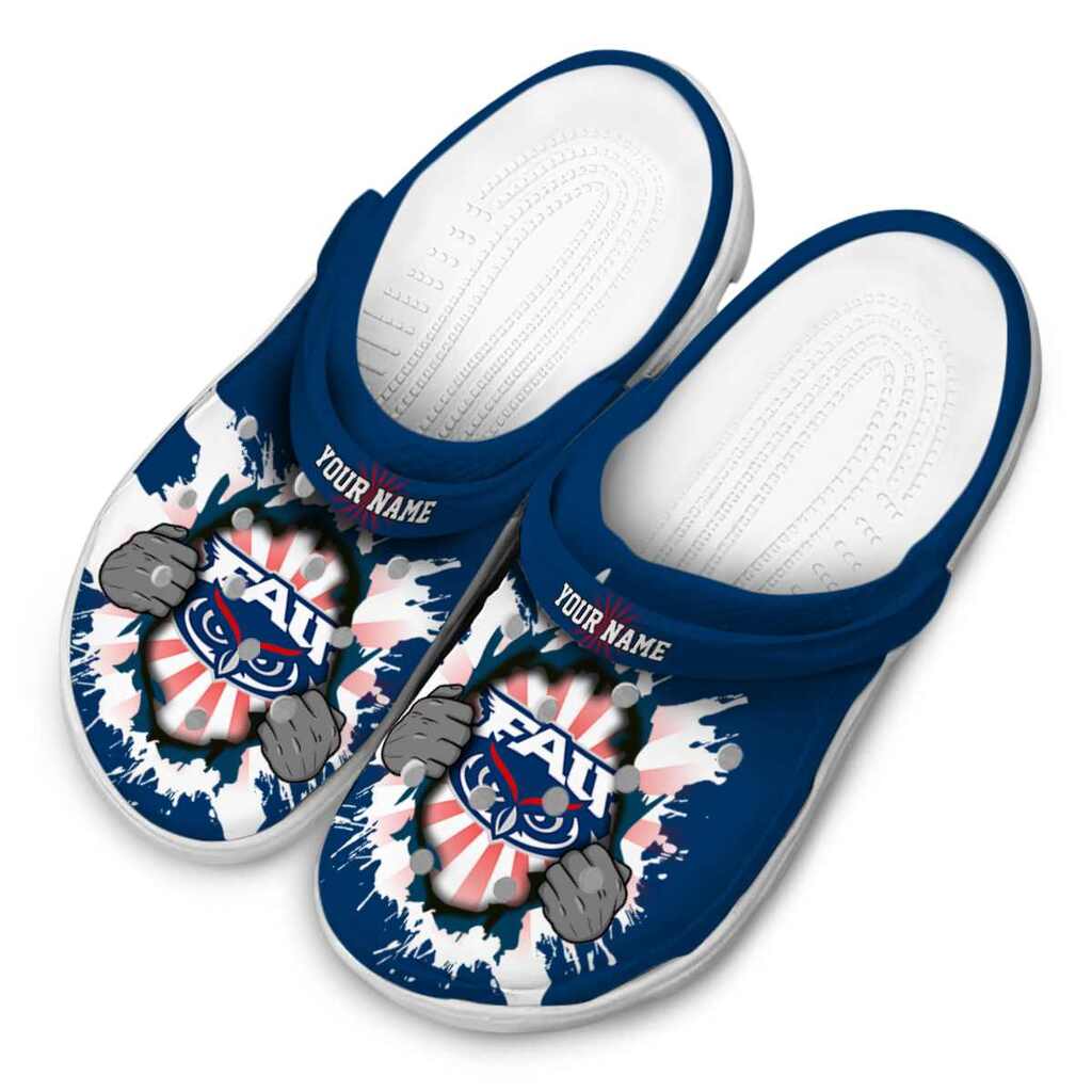 Custom Florida Atlantic Owls Gripping Hand ClogTVC1801788 - Image 4