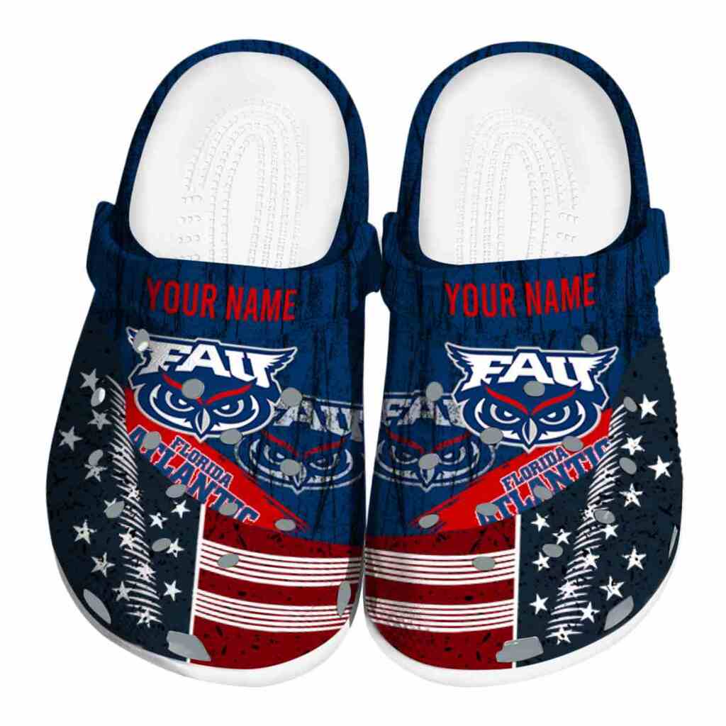 Custom Florida Atlantic Owls Star-Spangled Side Pattern ClogTVC1801723
