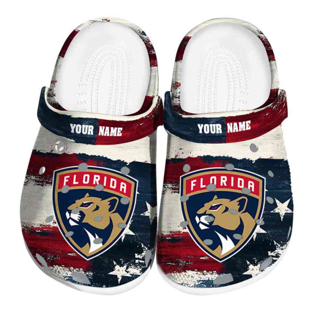 Custom Florida Panthers Patriotic Stripes ClogTVC1801891