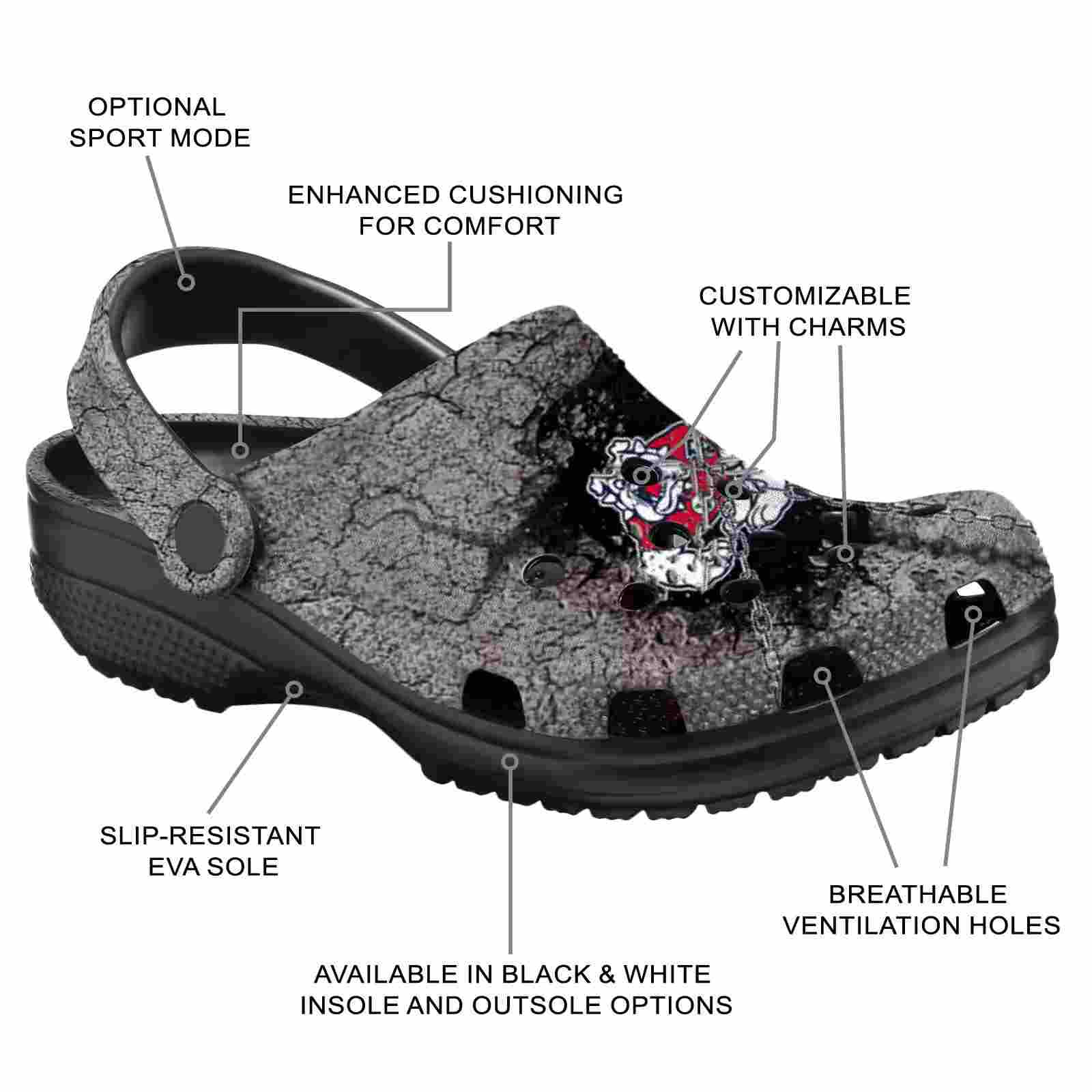 Custom Fresno State Bulldogs Cracked Ground Texture ClogTVC1801751 - Image 5