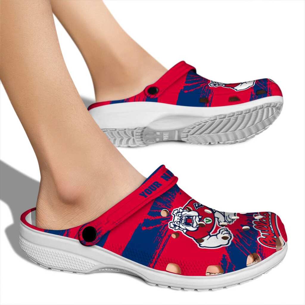 Custom Fresno State Bulldogs Paint Splatter Graphics ClogTVC1801723 - Image 2