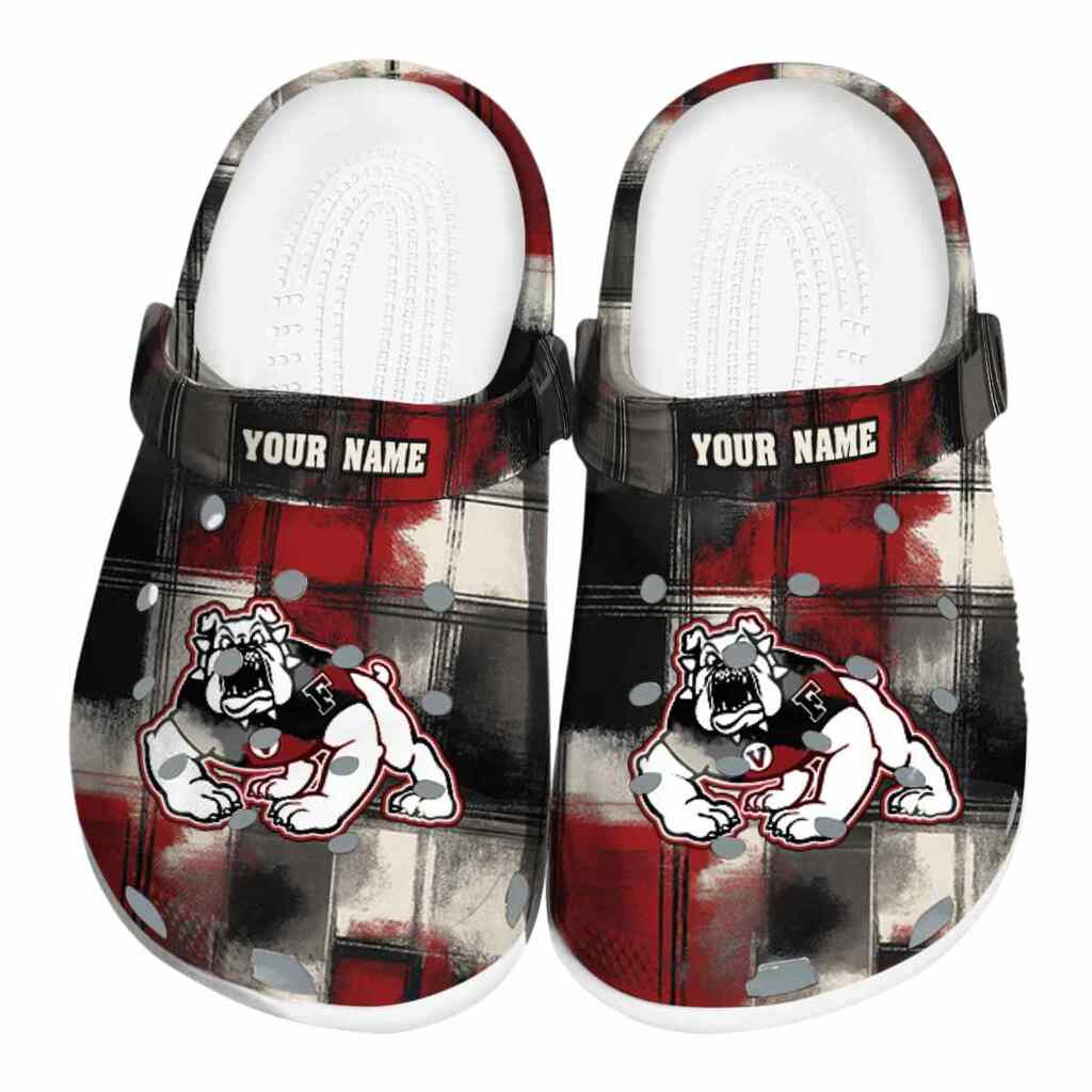 Custom Fresno State Bulldogs Plaid Fusion ClogTVC1801767