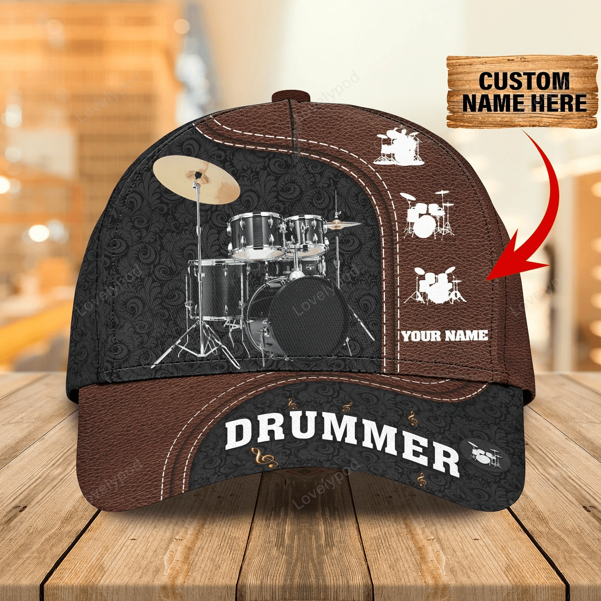 Custom Funny Baseball Full Print Drum Caps Hats, To My Boy Daughter Drummer Cap Hat, Drum Lover Gifts Trucker Hats Custom Hats Gifts For Men & Women