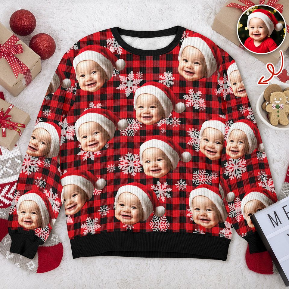 Custom Funny Family Face Ugly Sweater Christmas Gift