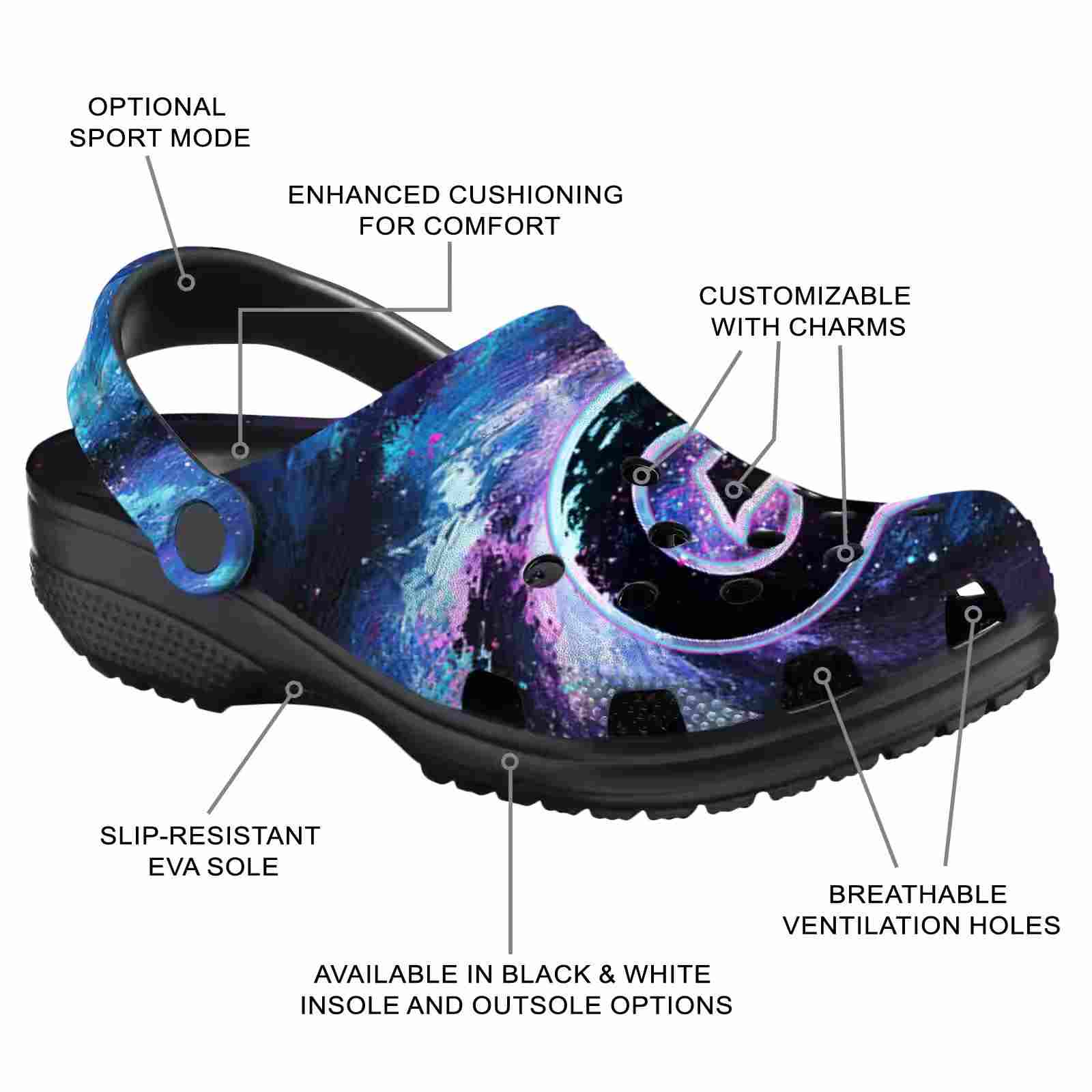 Custom Georgetown Hoyas Galaxy Swirl ClogTVC1801767 - Image 5