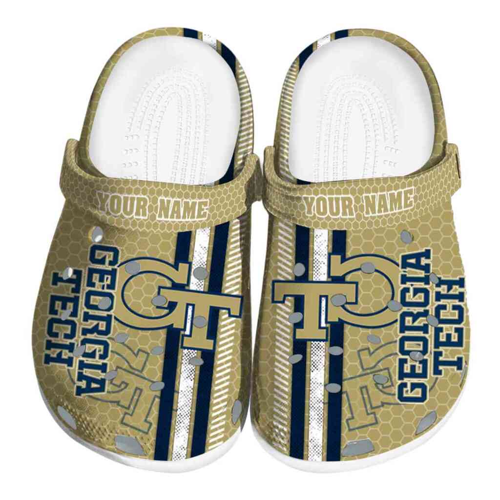 Custom Georgia Tech Yellow Jackets Contrasting Stripes ClogTVC1801720