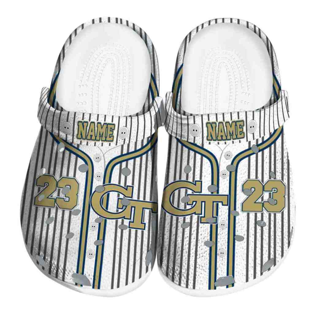 Custom Georgia Tech Yellow Jackets Pinstripe Pattern ClogTVC1801752