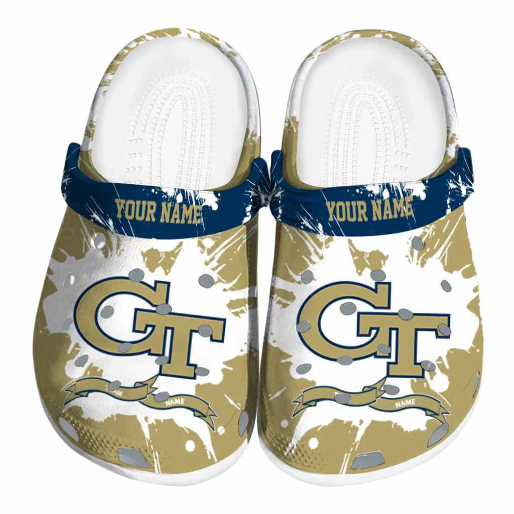 Custom Georgia Tech Yellow Jackets Splatter Pattern ClogTVC1801721