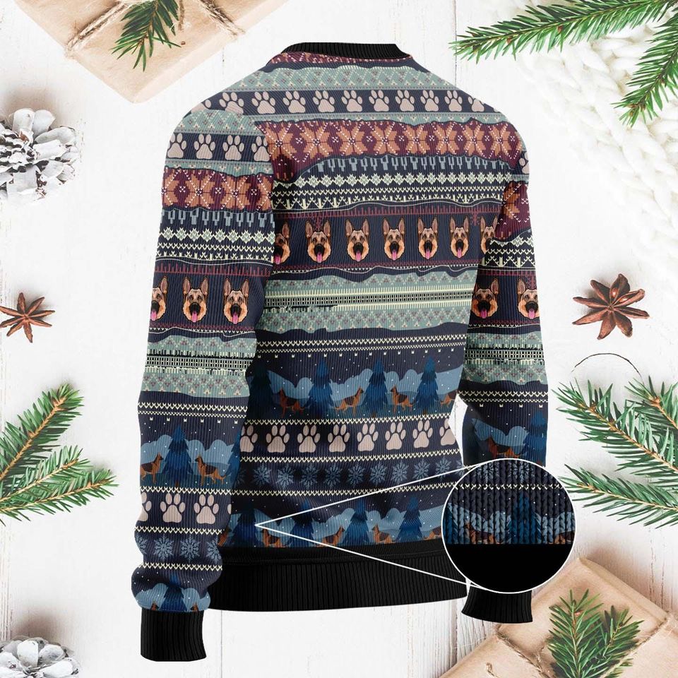 Custom German Shepherd Christmas Sweater, Dog Photo Ugly Sweater - Image 5
