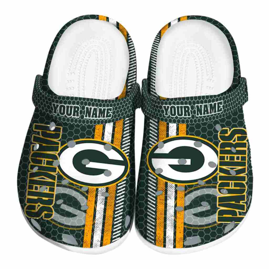 Custom Green Bay Packers Contrasting Stripes ClogTVC1801141