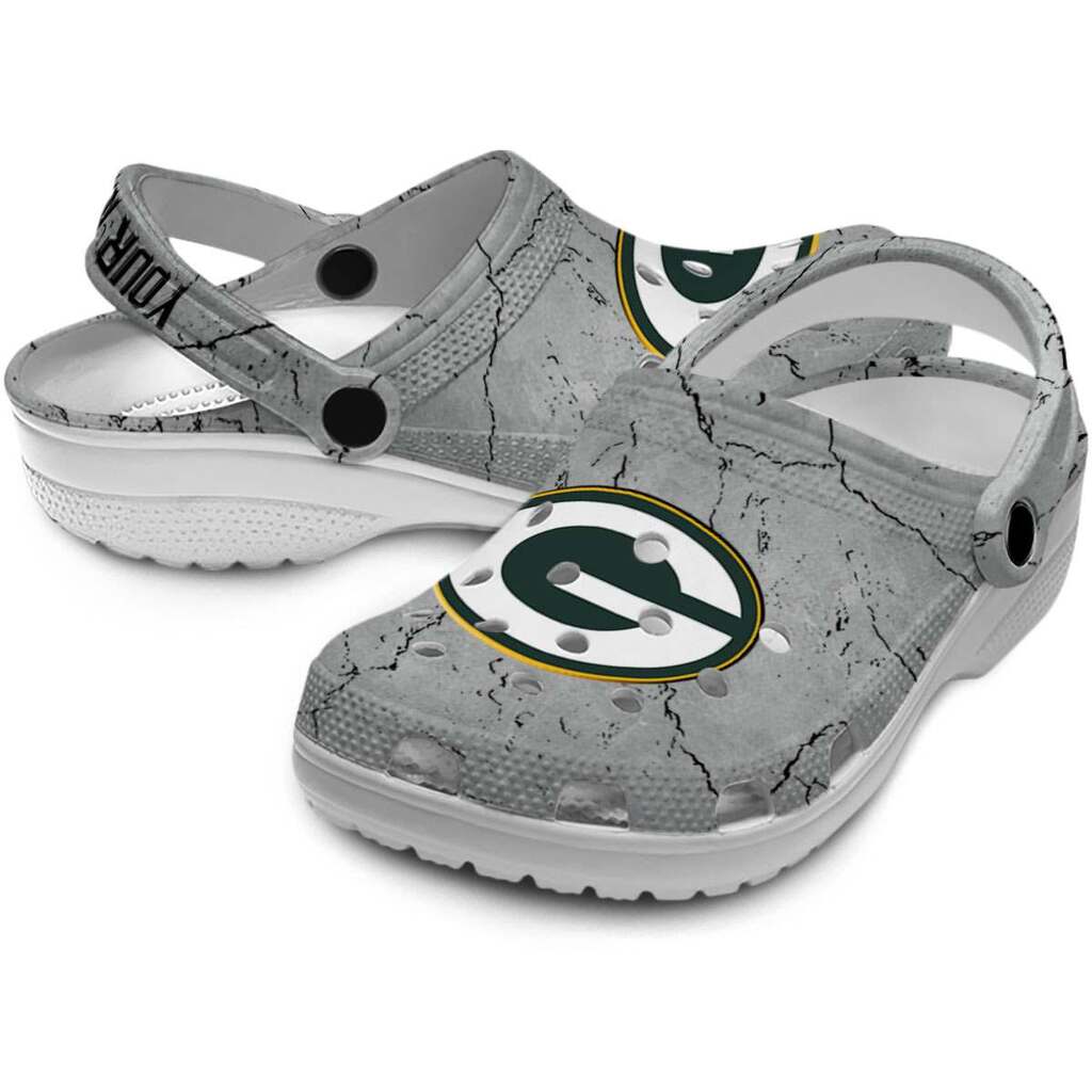 Custom Green Bay Packers Cracked Texture ClogTVC1801141 - Image 3