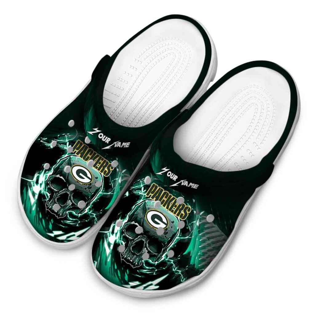 Custom Green Bay Packers Gothic Skull ClogTVC1801141 - Image 4