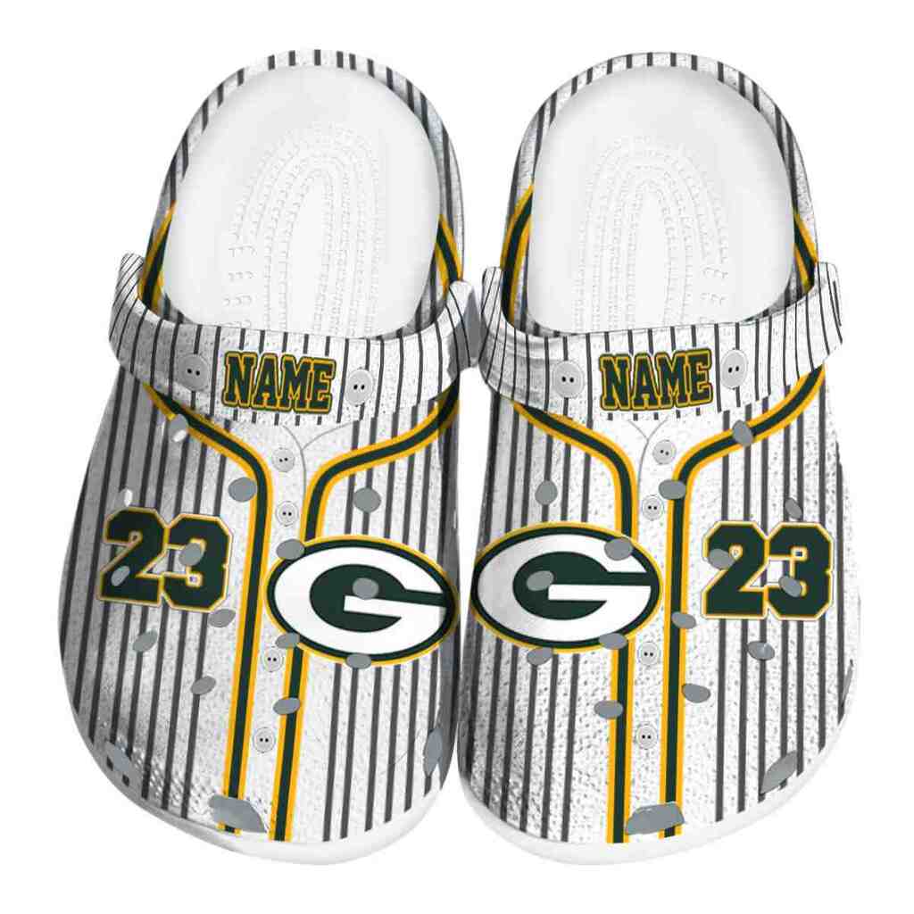 Custom Green Bay Packers Pinstripe Pattern ClogTVC1801141