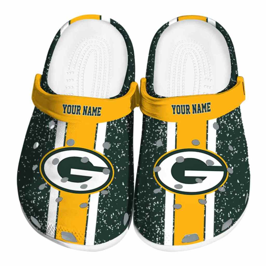 Custom Green Bay Packers Vertical Stripes ClogTVC1801141